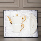 TDT's Signature Ivory White Tea For One, 3-Piece, New Bone China Set