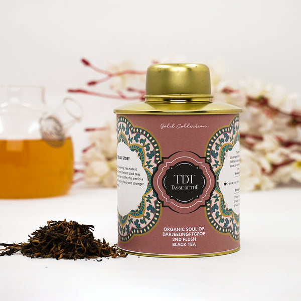 Organic Soul of Darjeeling FTGFOP 2nd Flush Black loose leaf Tea Tin,100G