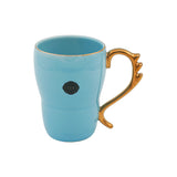 Bold & Bright Blue Mug (500ml) with Designer Golden Handle