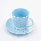 The Spotless All Blue Bone China Cup & Saucer, Set of 4