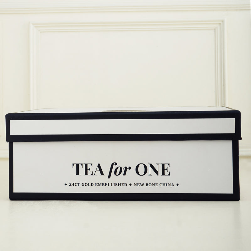 TDT's Signature Glossy Black Tea For One, 3-Piece, New Bone China Set