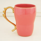 Bold & Bright Pink Mug (500ml) with Designer Golden Handle