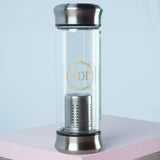 Double Walled Borosilicate Silver Cap Glass Tea Infuser, 300ml.
