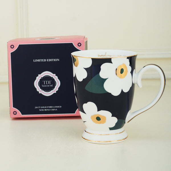 Set of 4, Limited Edition Unikko Flower Pattern, New Bone China Mugs