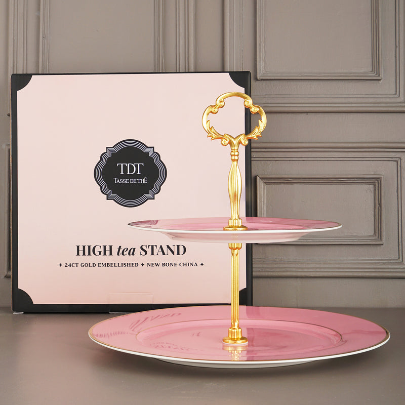 Signature 2-Tier Blush Pink High Tea Stand