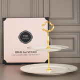Signature 2-Tier Ivory White High Tea Stand