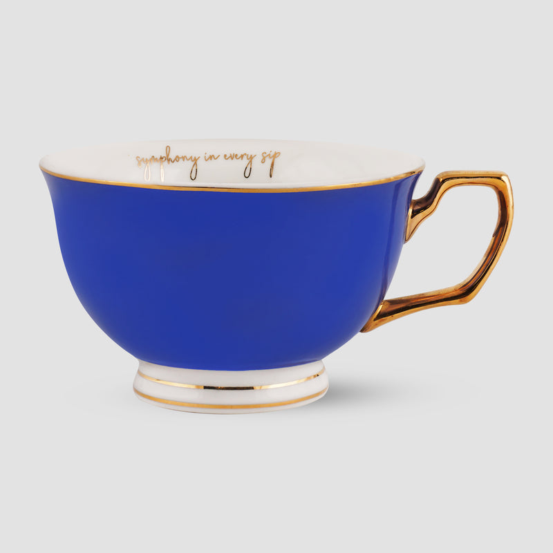 Limited Edition Nuit Blanche Indian Motif, New Fine Porcelain Cups and Saucers Set