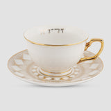 Limited-Edition Mandala Dreams Cup and Saucer White & Gold