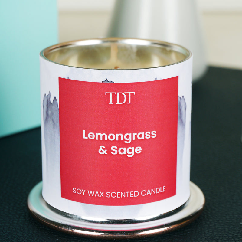 Divine - Lemongrass and Sage, Soy Wax Candle (35 hours)