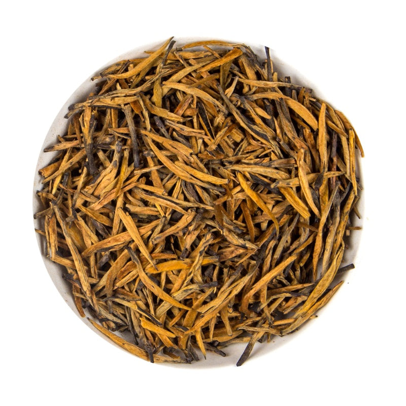 Chinese Dianhong Golden Needle Long Bud - Platine Black Loose Leaf Tea Pouch, 100G