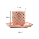 Set Of 4, All Pink Bone China Mini Cup And Saucer Set, (80 Ml)