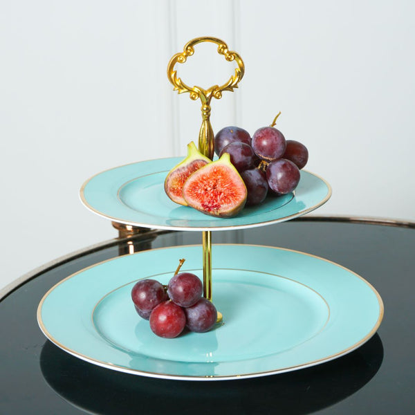 Signature 2-Tier Tifanny's Blue High Tea Stand