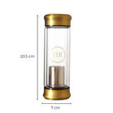 Double Walled Borosilicate Golden Cap Glass Tea Infuser, 300ml.