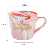 Good Morning Gorgeous, Bone China Pink Marble Finish Mug (300ml)