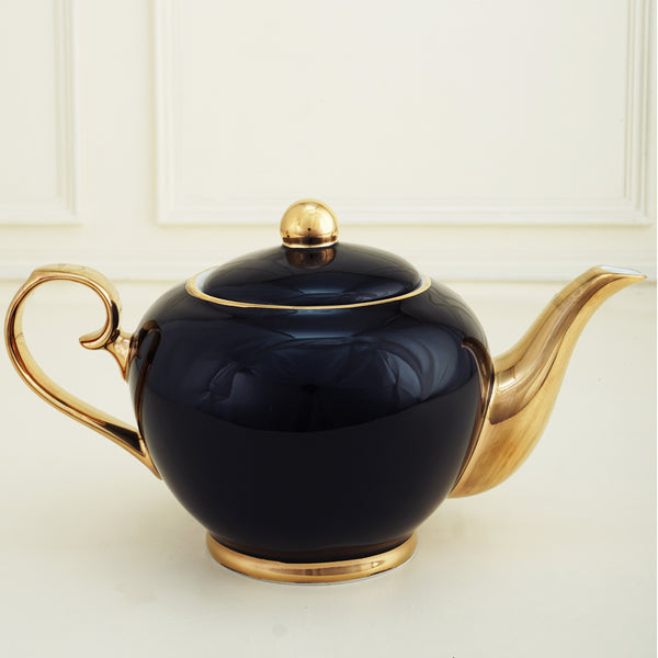 Supremely Royal Black & Gold Mandala Tea Set