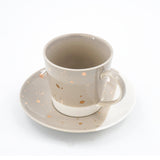 The Spotless All Grey Bone China Cup & Saucer, Set of 4