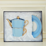 TDT's Signature Powder Blue Tea For One, 3 piece, New Bone China Set