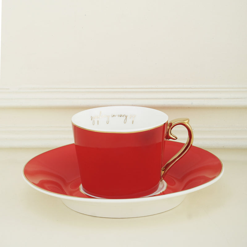 TDT's Signature Spanish Red Tea For One, 3-piece, New Bone China Set