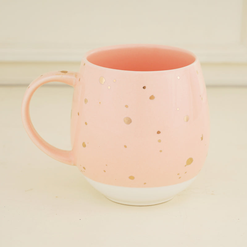 Charming Ceramic Pink & White, Tea & Coffee Mug (450ml)