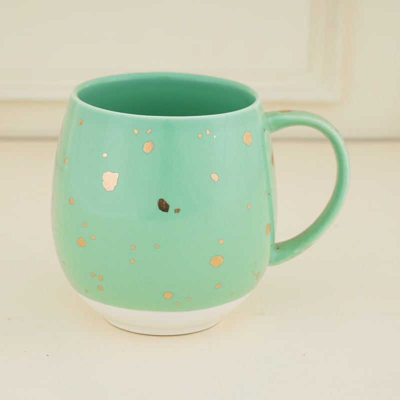 Charming Ceramic Green & White, Tea & Coffee Mug (450ml)