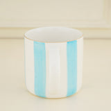 Elegant Porcelain Big Blue Stripes, Tea & Coffee Mug (300ml)