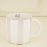 Elegant Porcelain Big Pink Stripes, Tea & Coffee Mug (300ml)