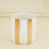 Elegant Porcelain Big Beige Stripes, Tea & Coffee Mug (300ml)