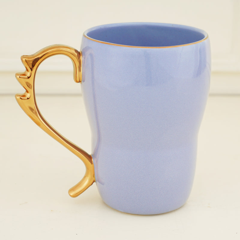 Bold & Bright Purple Mug (500ml) with Designer Golden Handle